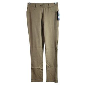 Nautica School Uniform Jeggings Khaki SZ 16 Pants Flat Front Pull On Pockets NWT